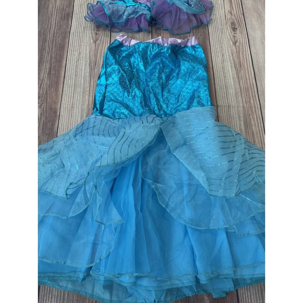 Teetot Co Mermaid Halloween Costume Glitter Sequin Sparkle Girl 5-6 Youth Child